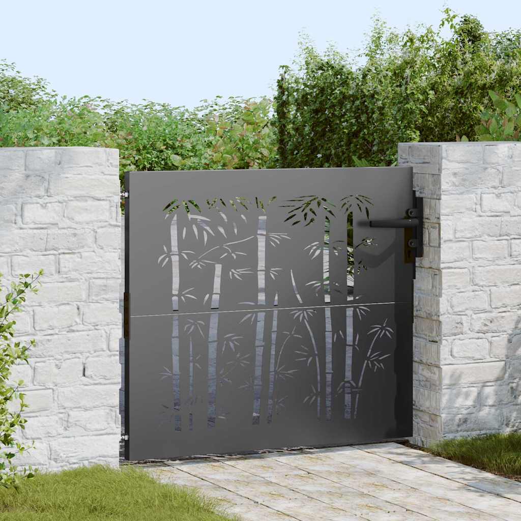 vidaXL Brama ogrodowa 85 x 100 cm Stal Malowana Proszkowo Czarny