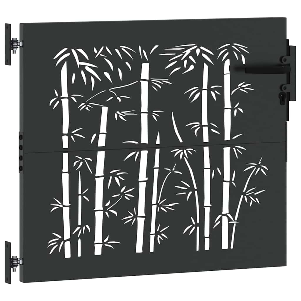 vidaXL Brama ogrodowa 85 x 100 cm Stal Malowana Proszkowo Czarny
