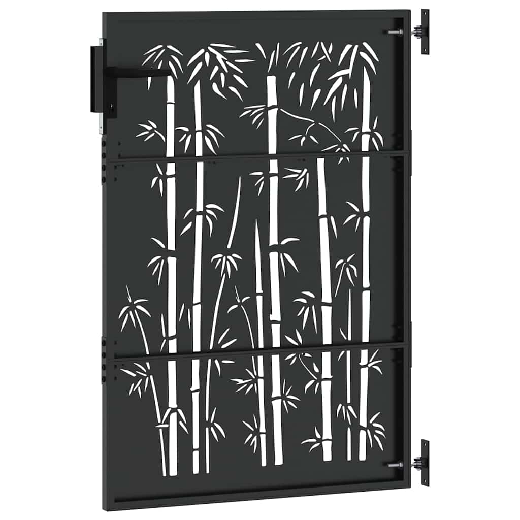 vidaXL Brama ogrodowa Czarny 85 x 125 cm Stal Malowana Proszkowo