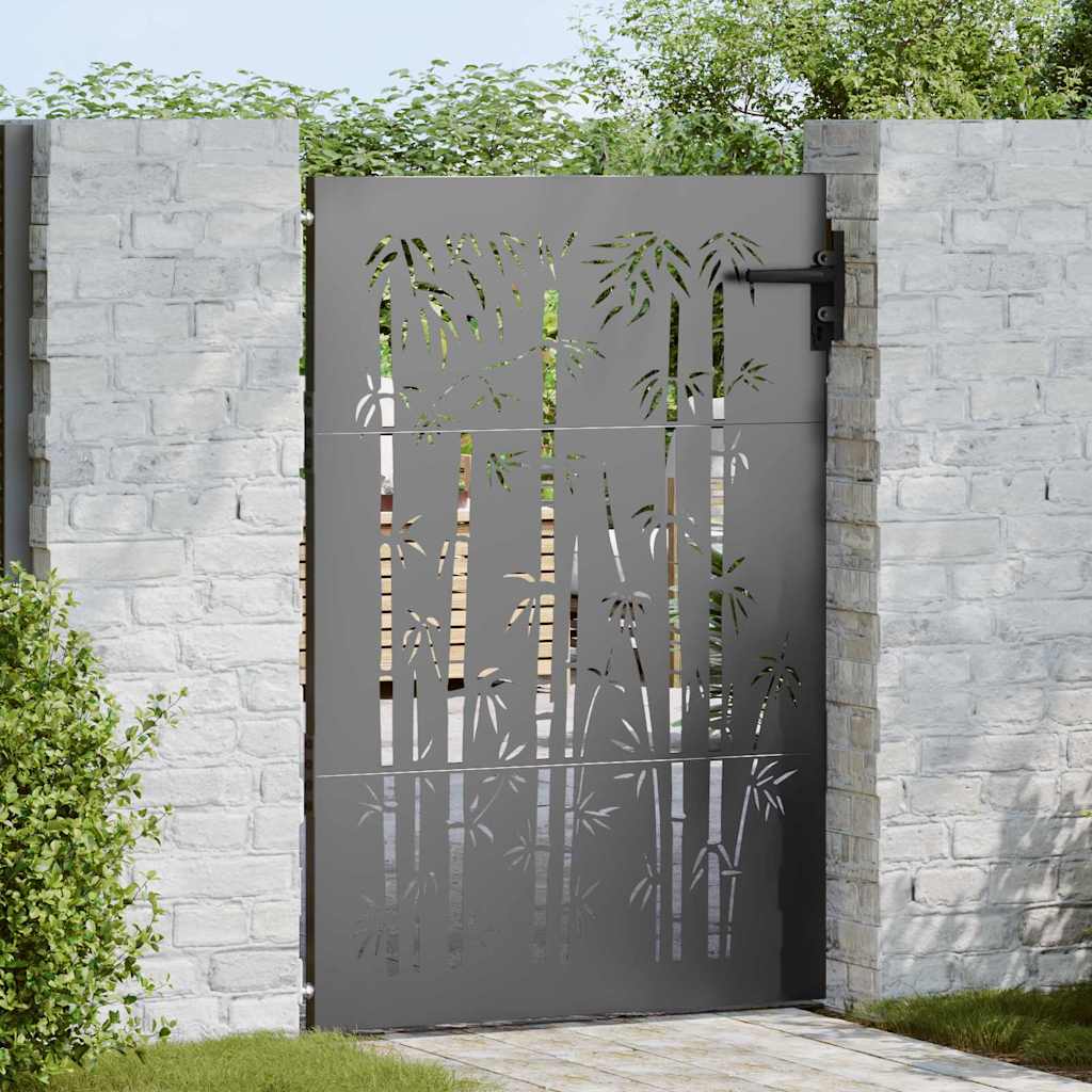 vidaXL Brama ogrodowa Czarny 85 x 150 cm Stal Malowana Proszkowo