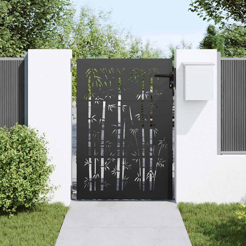 vidaXL Brama ogrodowa Czarny 85 x 150 cm Stal Malowana Proszkowo