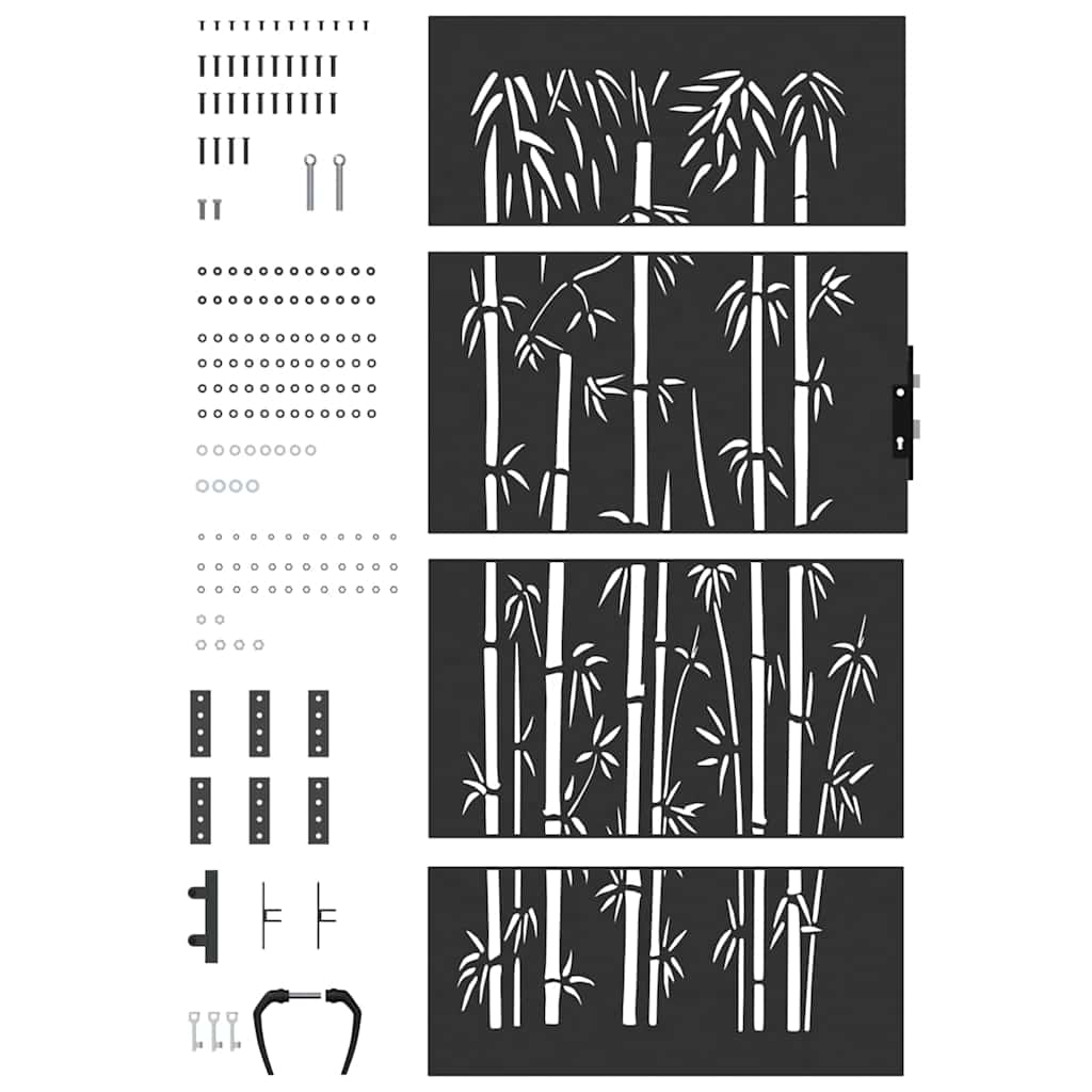 vidaXL Brama ogrodowa 85 x 175 cm Stal Malowana Proszkowo Czarny