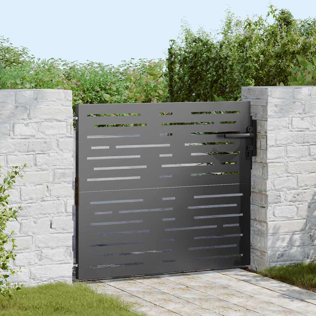vidaXL Brama ogrodowa Czarny 85 x 100 cm Stal Malowana Proszkowo