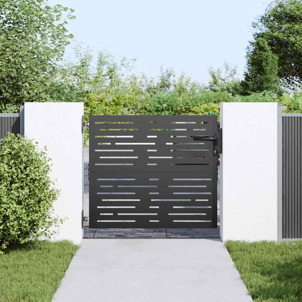 vidaXL Brama ogrodowa Czarny 85 x 100 cm Stal Malowana Proszkowo