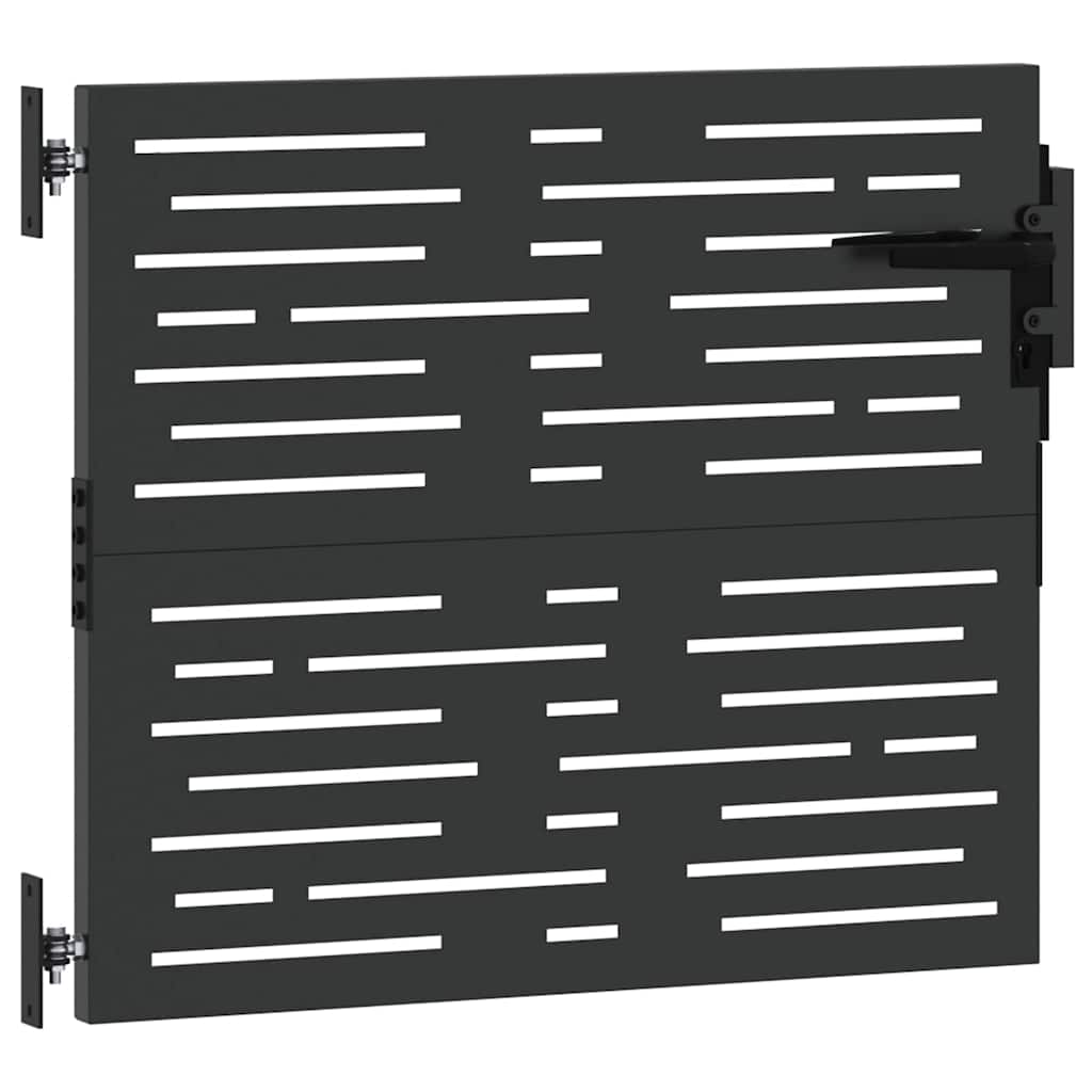 vidaXL Brama ogrodowa Czarny 85 x 100 cm Stal Malowana Proszkowo