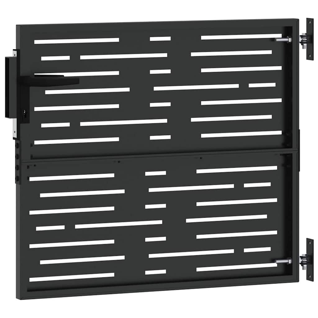 vidaXL Brama ogrodowa Czarny 85 x 100 cm Stal Malowana Proszkowo