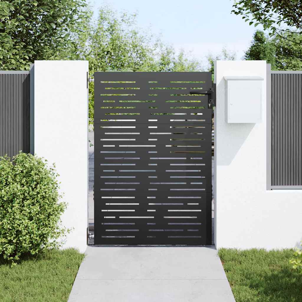 vidaXL Brama ogrodowa Czarny 85 x 125 cm Stal Malowana Proszkowo