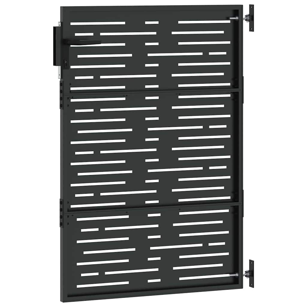 vidaXL Brama ogrodowa Czarny 85 x 125 cm Stal Malowana Proszkowo