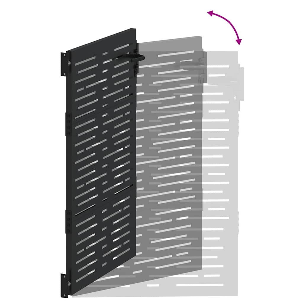 vidaXL Brama ogrodowa Czarny 85 x 150 cm Stal Malowana Proszkowo