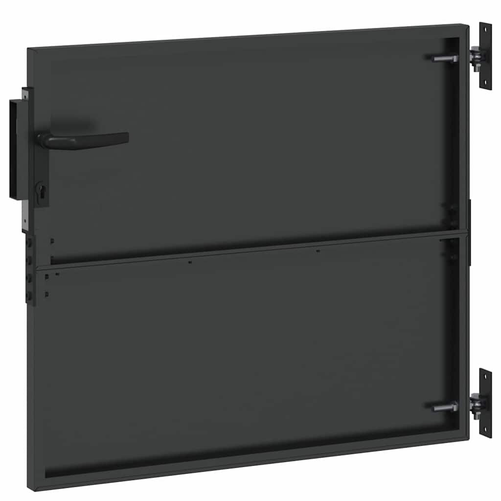 vidaXL Brama ogrodowa Czarny 85 x 100 cm Stal Malowana Proszkowo