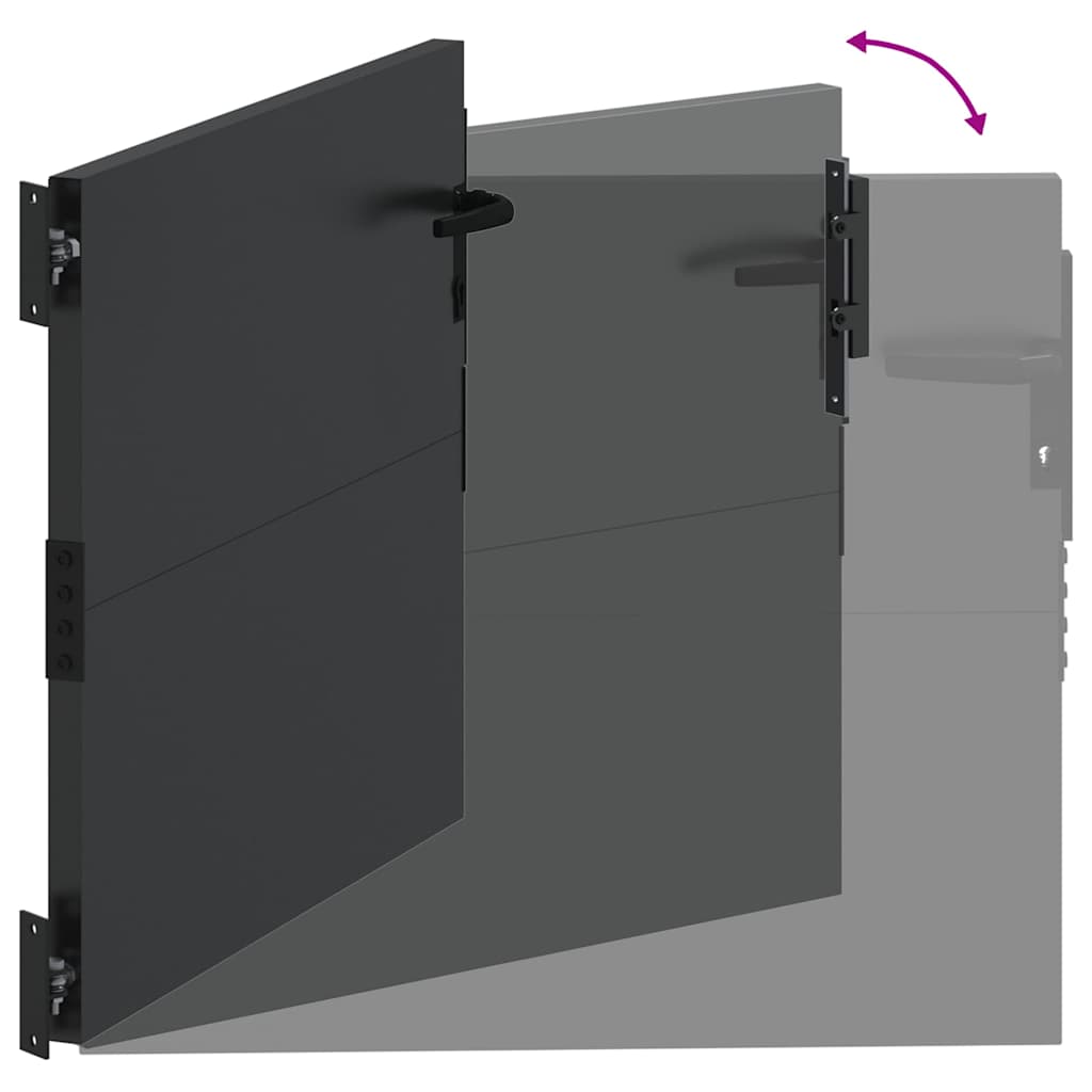 vidaXL Brama ogrodowa Czarny 85 x 100 cm Stal Malowana Proszkowo