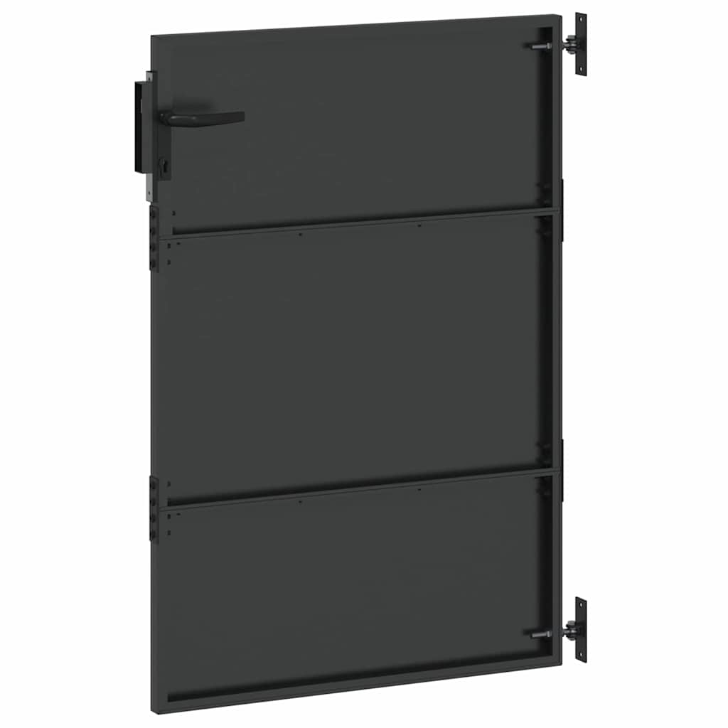 vidaXL Brama ogrodowa Czarny 85 x 125 cm Stal Malowana Proszkowo