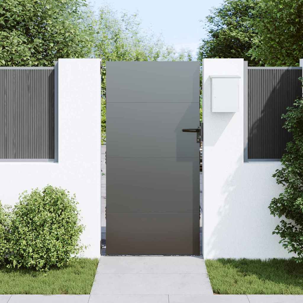 vidaXL Brama ogrodowa Czarny 85 x 200 cm Stal Malowana Proszkowo