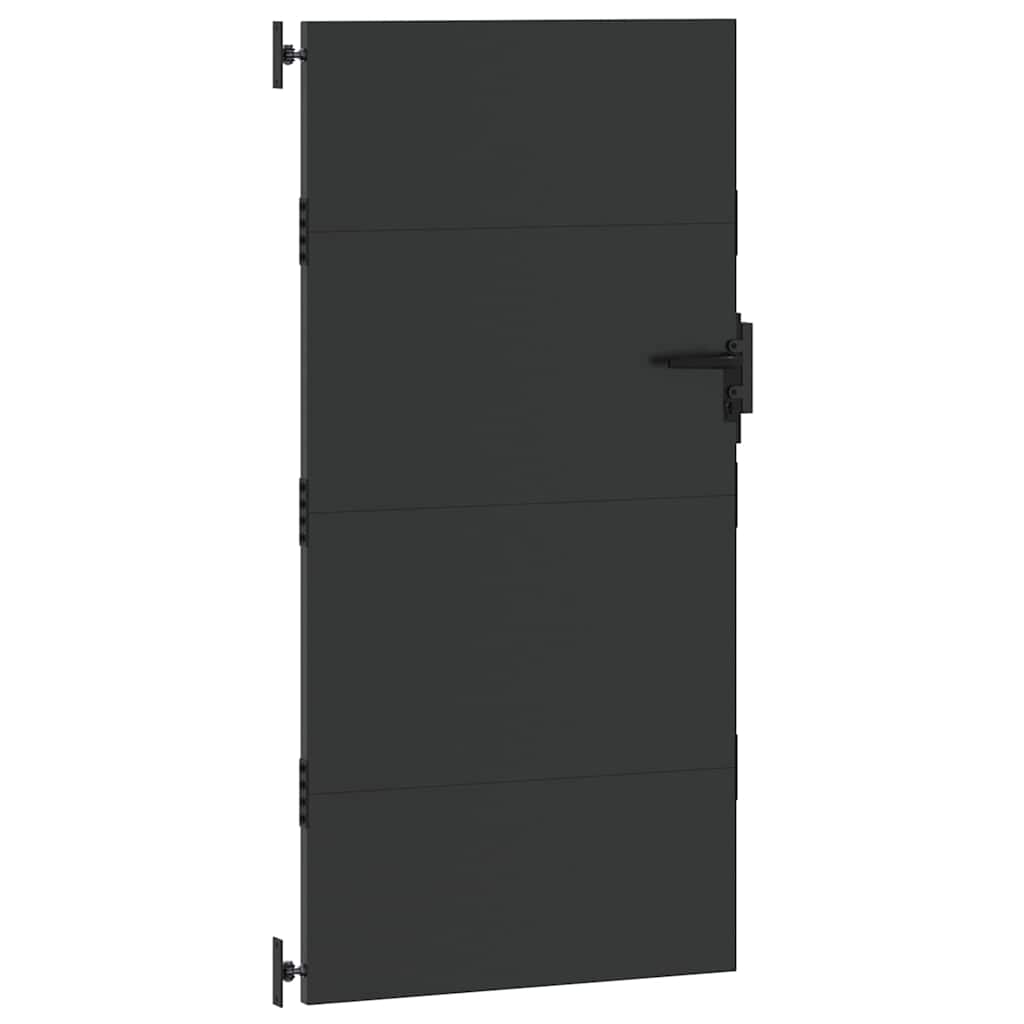 vidaXL Brama ogrodowa Czarny 85 x 200 cm Stal Malowana Proszkowo