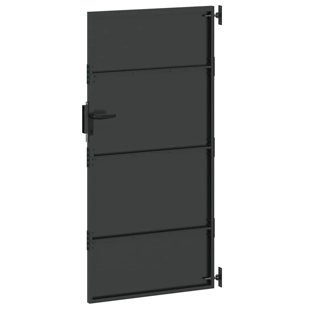 vidaXL Brama ogrodowa Czarny 85 x 200 cm Stal Malowana Proszkowo
