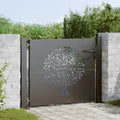 vidaXL Brama ogrodowa Czarny 110 x 105 cm Stal Malowana Proszkowo