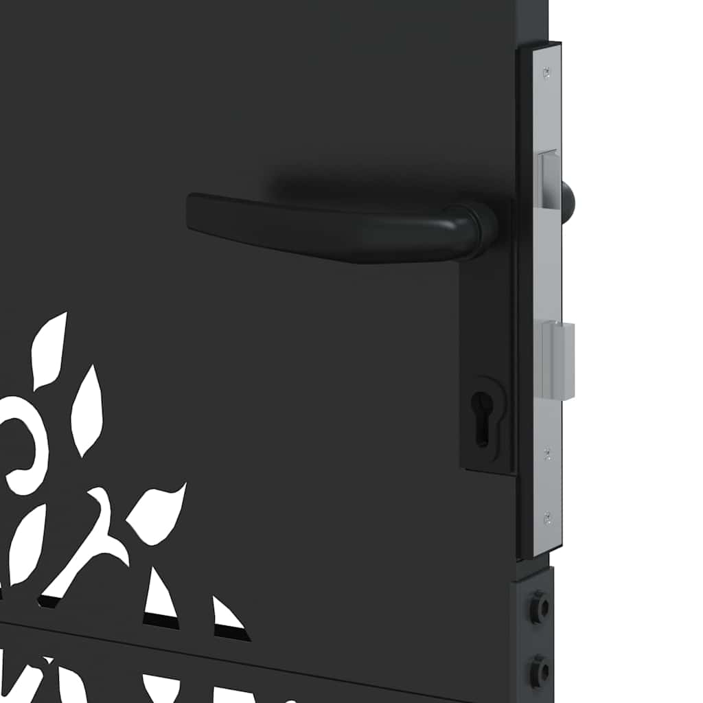 vidaXL Brama ogrodowa Czarny 110 x 155 cm Stal Malowana Proszkowo