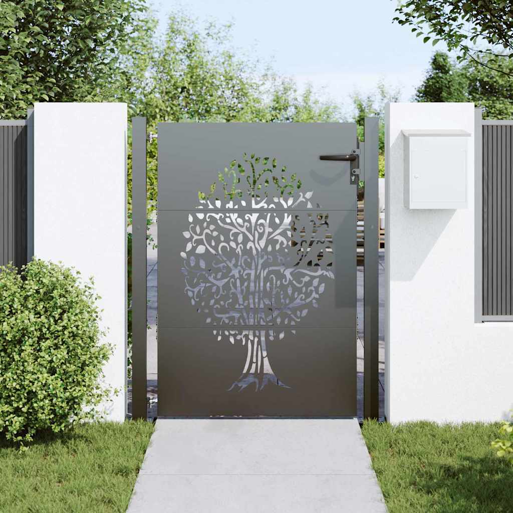 vidaXL Brama ogrodowa Czarny 110 x 155 cm Stal Malowana Proszkowo