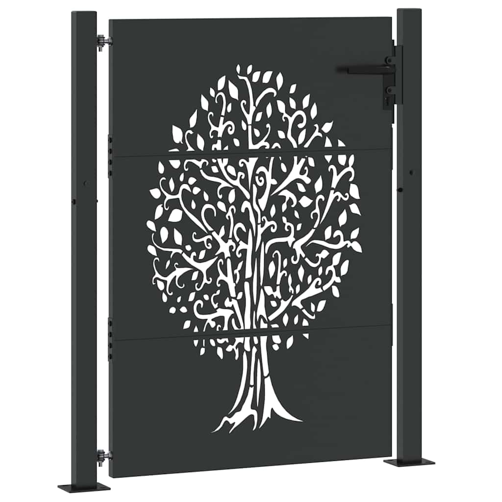 vidaXL Brama ogrodowa Czarny 110 x 155 cm Stal Malowana Proszkowo