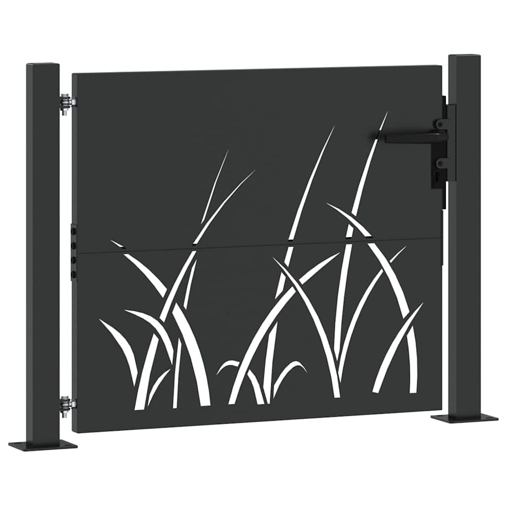 vidaXL Brama ogrodowa Czarny 110 x 105 cm Stal Malowana Proszkowo