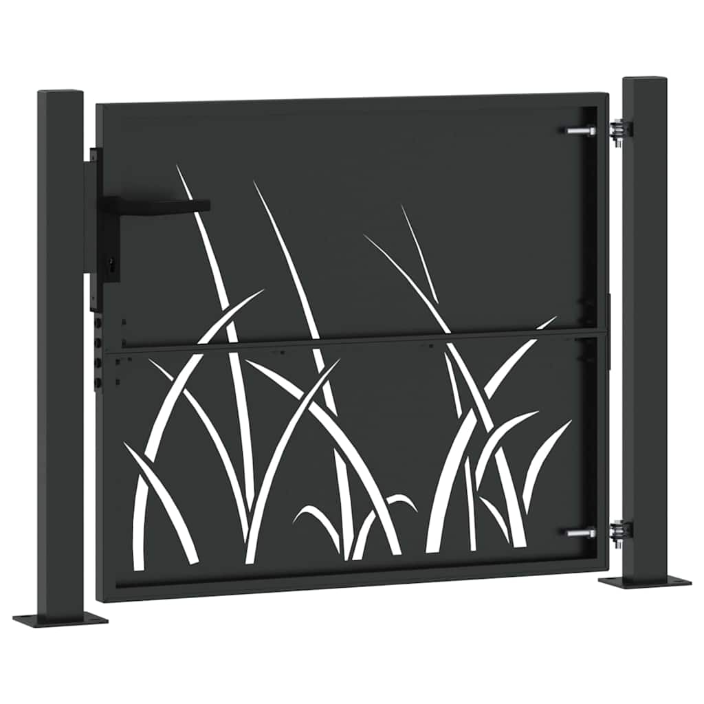 vidaXL Brama ogrodowa Czarny 110 x 105 cm Stal Malowana Proszkowo