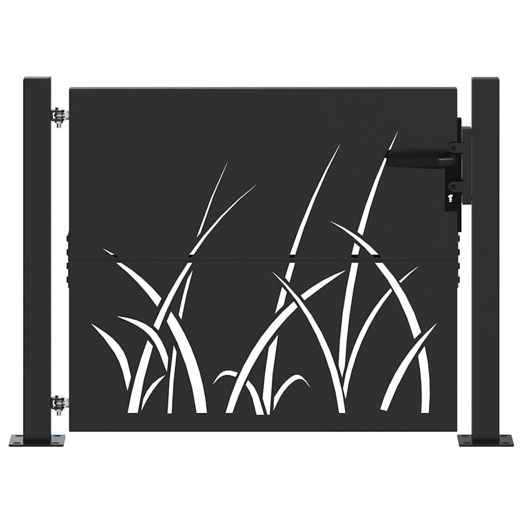 vidaXL Brama ogrodowa Czarny 110 x 105 cm Stal Malowana Proszkowo