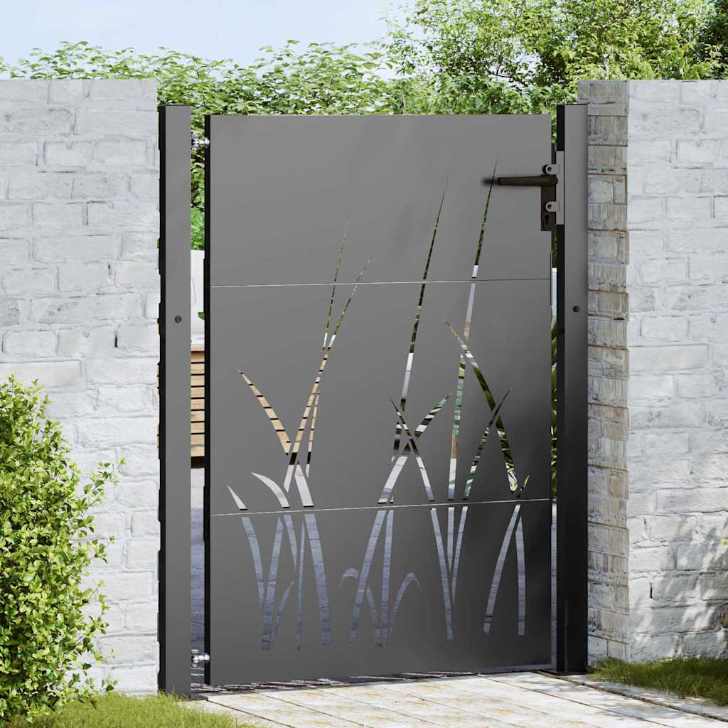 vidaXL Brama ogrodowa Czarny 110 x 130 cm Stal Malowana Proszkowo