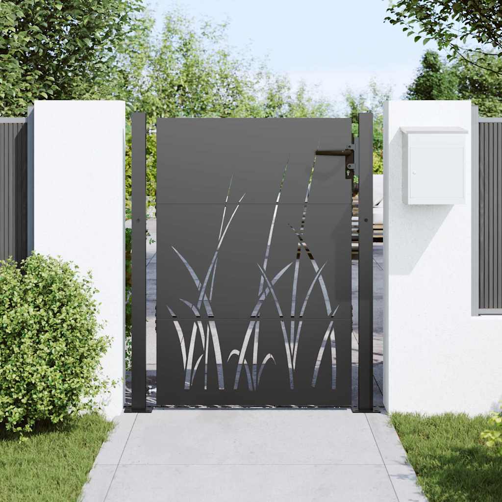 vidaXL Brama ogrodowa Czarny 110 x 130 cm Stal Malowana Proszkowo