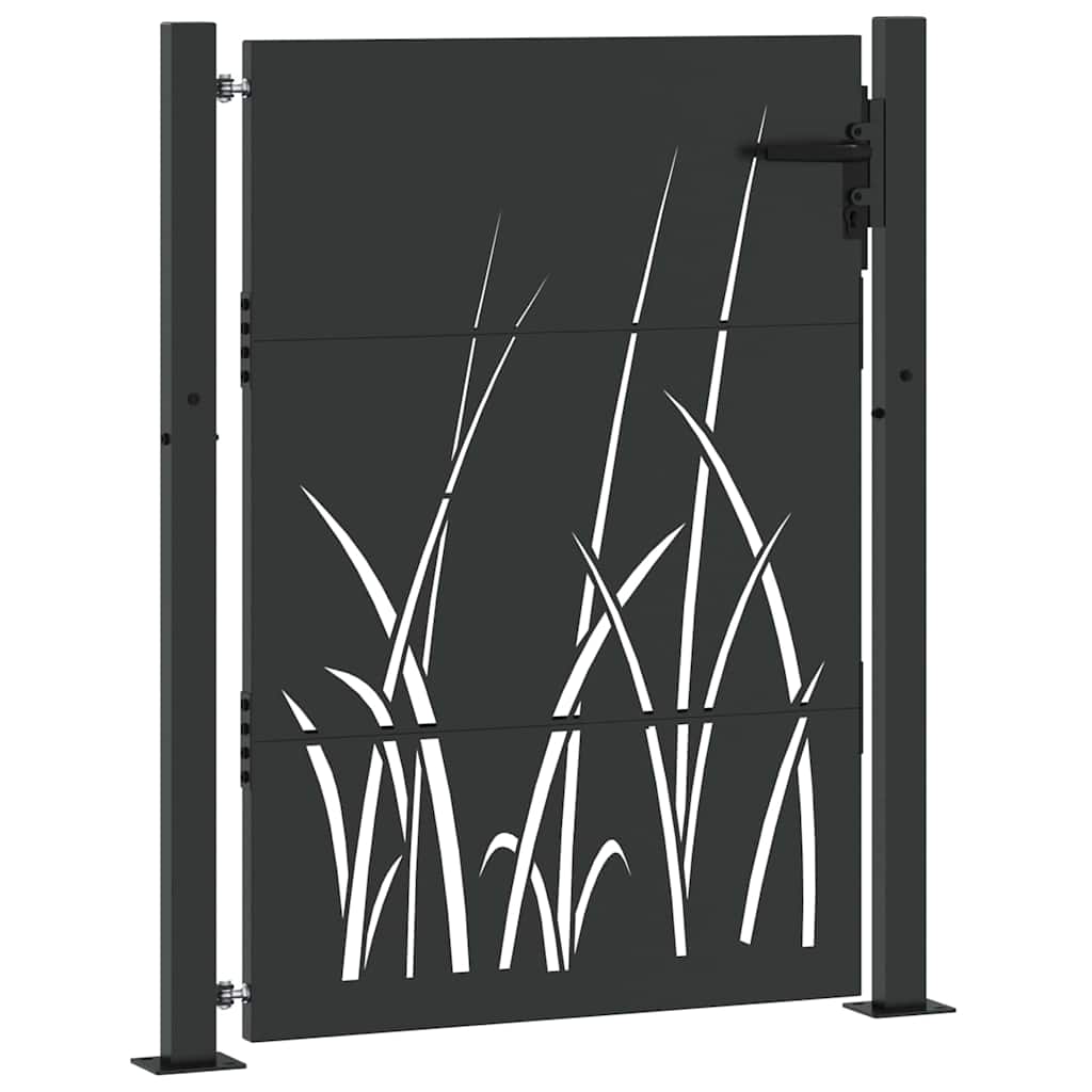 vidaXL Brama ogrodowa Czarny 110 x 130 cm Stal Malowana Proszkowo