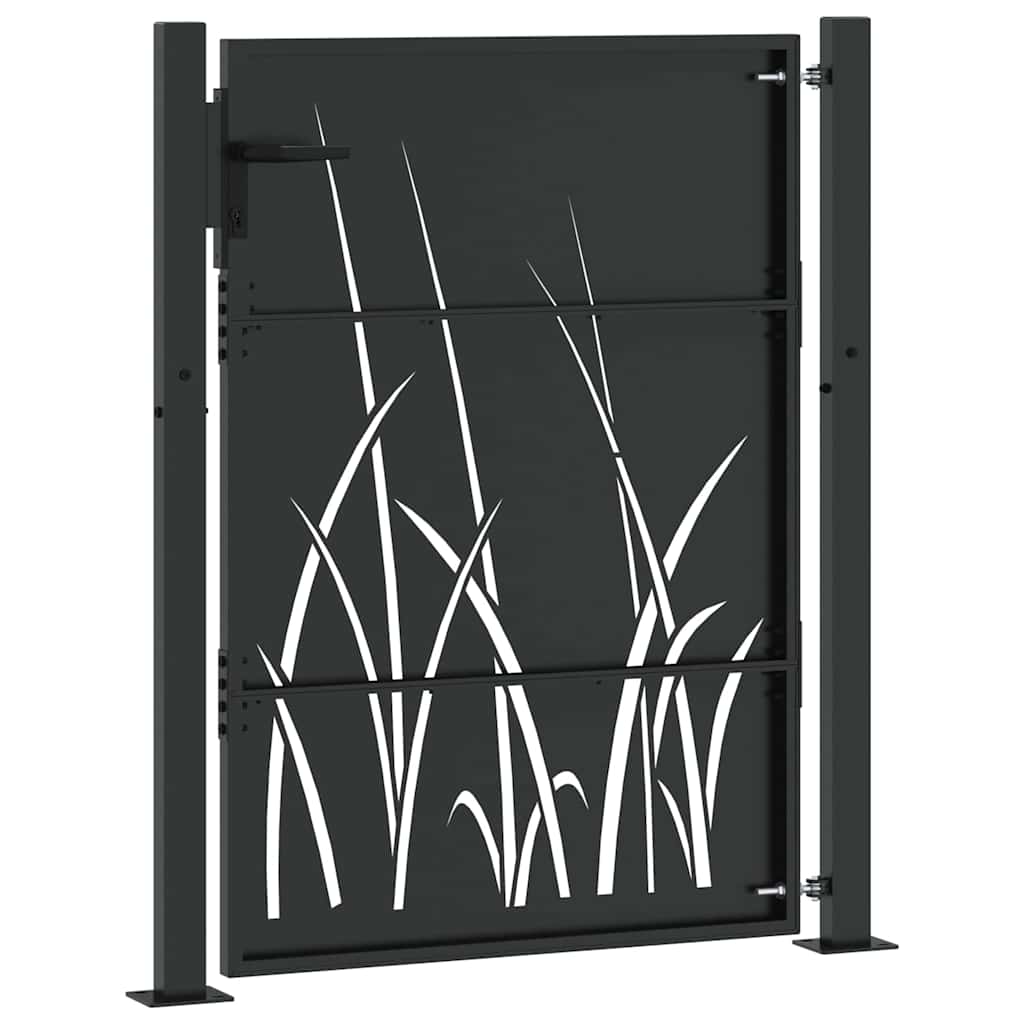 vidaXL Brama ogrodowa Czarny 110 x 155 cm Stal Malowana Proszkowo
