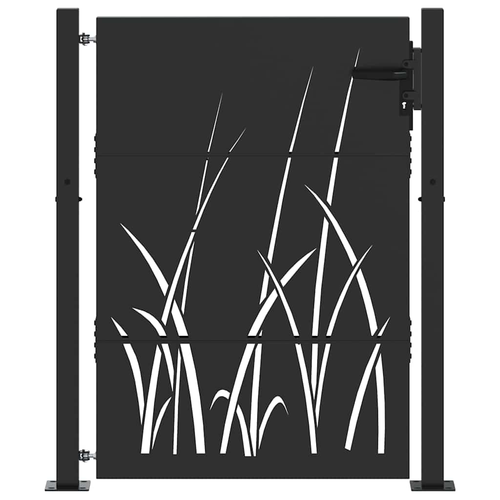 vidaXL Brama ogrodowa Czarny 110 x 155 cm Stal Malowana Proszkowo