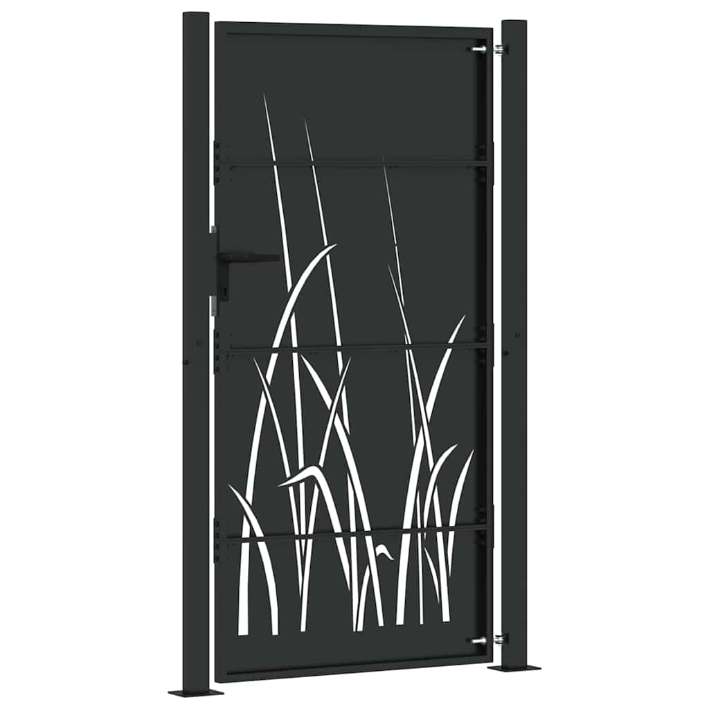 vidaXL Brama ogrodowa Czarny 110 x 180 cm Stal Malowana Proszkowo