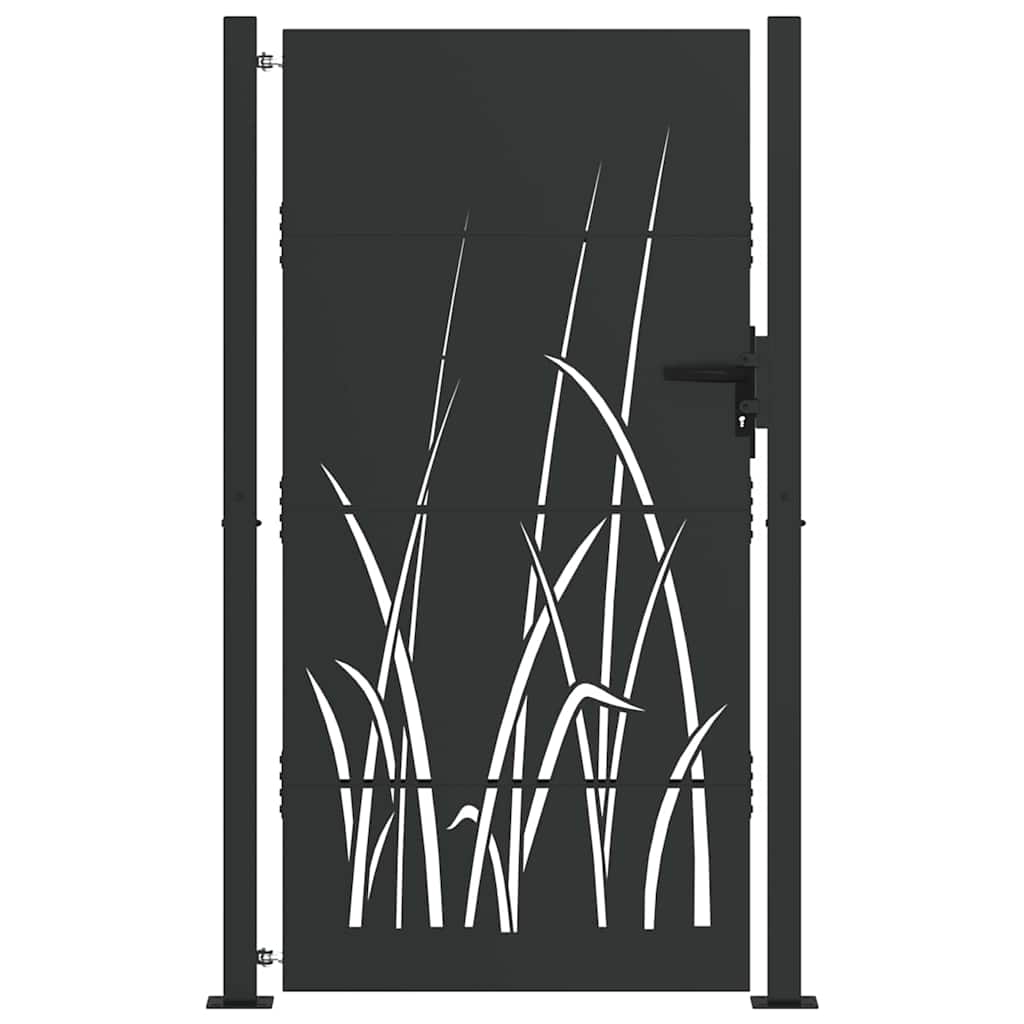 vidaXL Brama ogrodowa Czarny 110 x 180 cm Stal Malowana Proszkowo