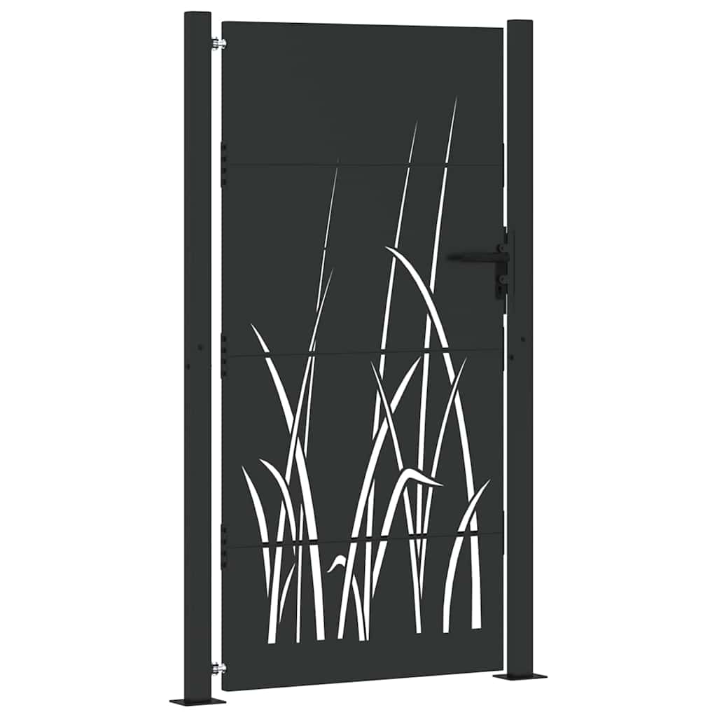 vidaXL Brama ogrodowa Czarny 110 x 205 cm Stal Malowana Proszkowo