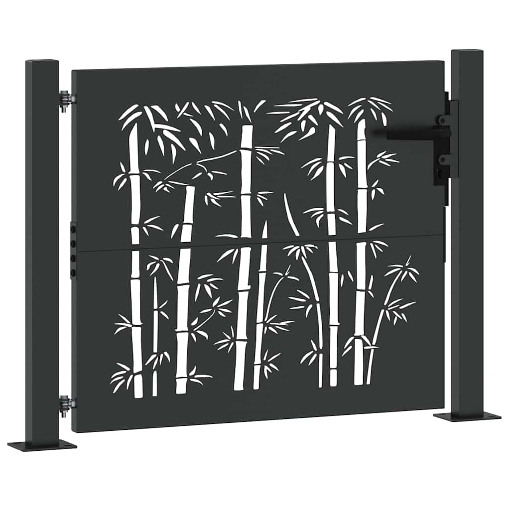vidaXL Brama ogrodowa Czarny 110 x 105 cm Stal malowana proszkowo