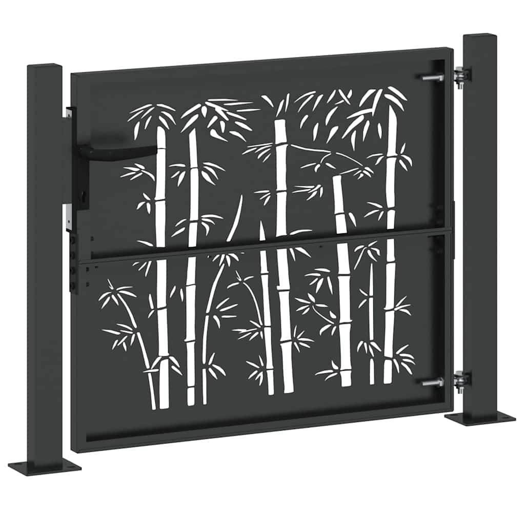 vidaXL Brama ogrodowa Czarny 110 x 105 cm Stal malowana proszkowo