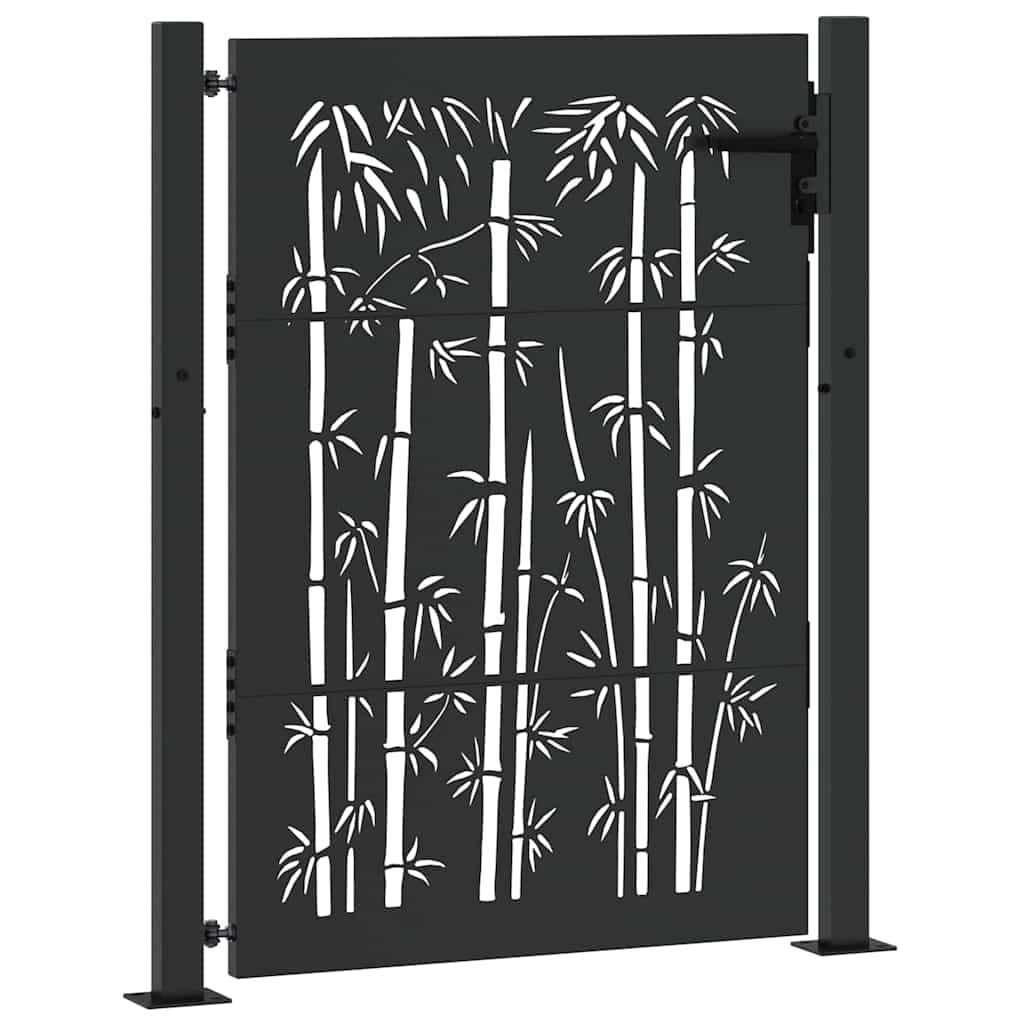 vidaXL Brama ogrodowa Czarny 110 x 130 cm Stal malowana proszkowo