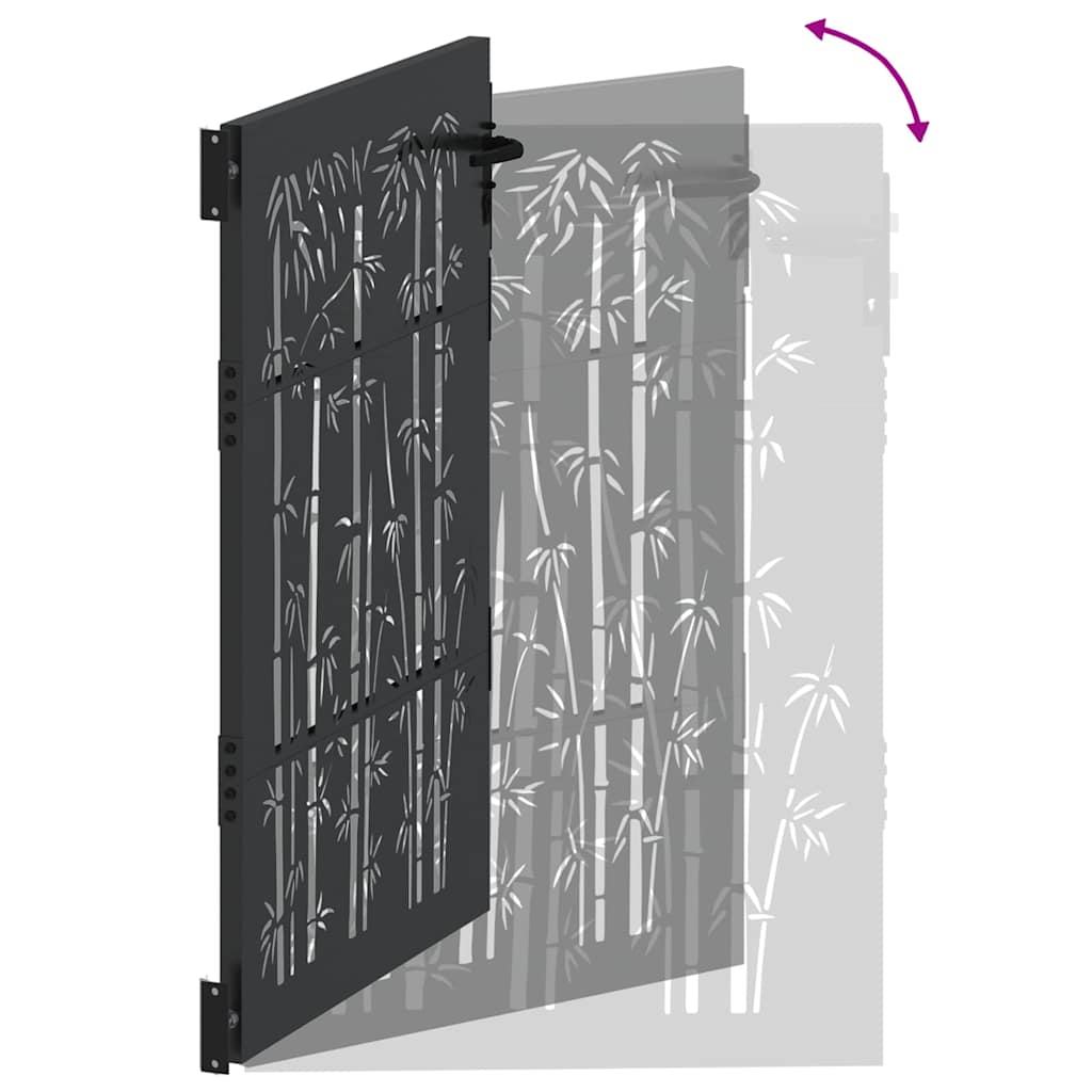 vidaXL Brama ogrodowa Czarny 110 x 130 cm Stal malowana proszkowo