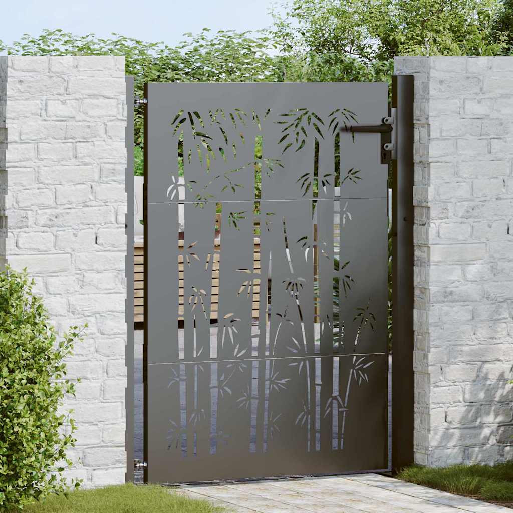vidaXL Brama ogrodowa Czarny 110 x 155 cm Stal malowana proszkowo
