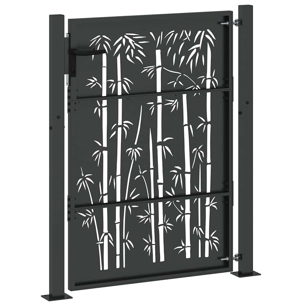 vidaXL Brama ogrodowa Czarny 110 x 155 cm Stal malowana proszkowo
