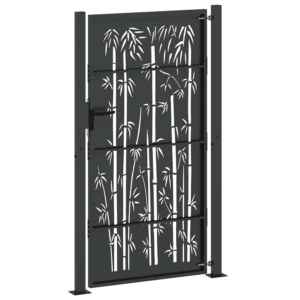 vidaXL Brama ogrodowa Czarny 110 x 180 cm Stal malowana proszkowo