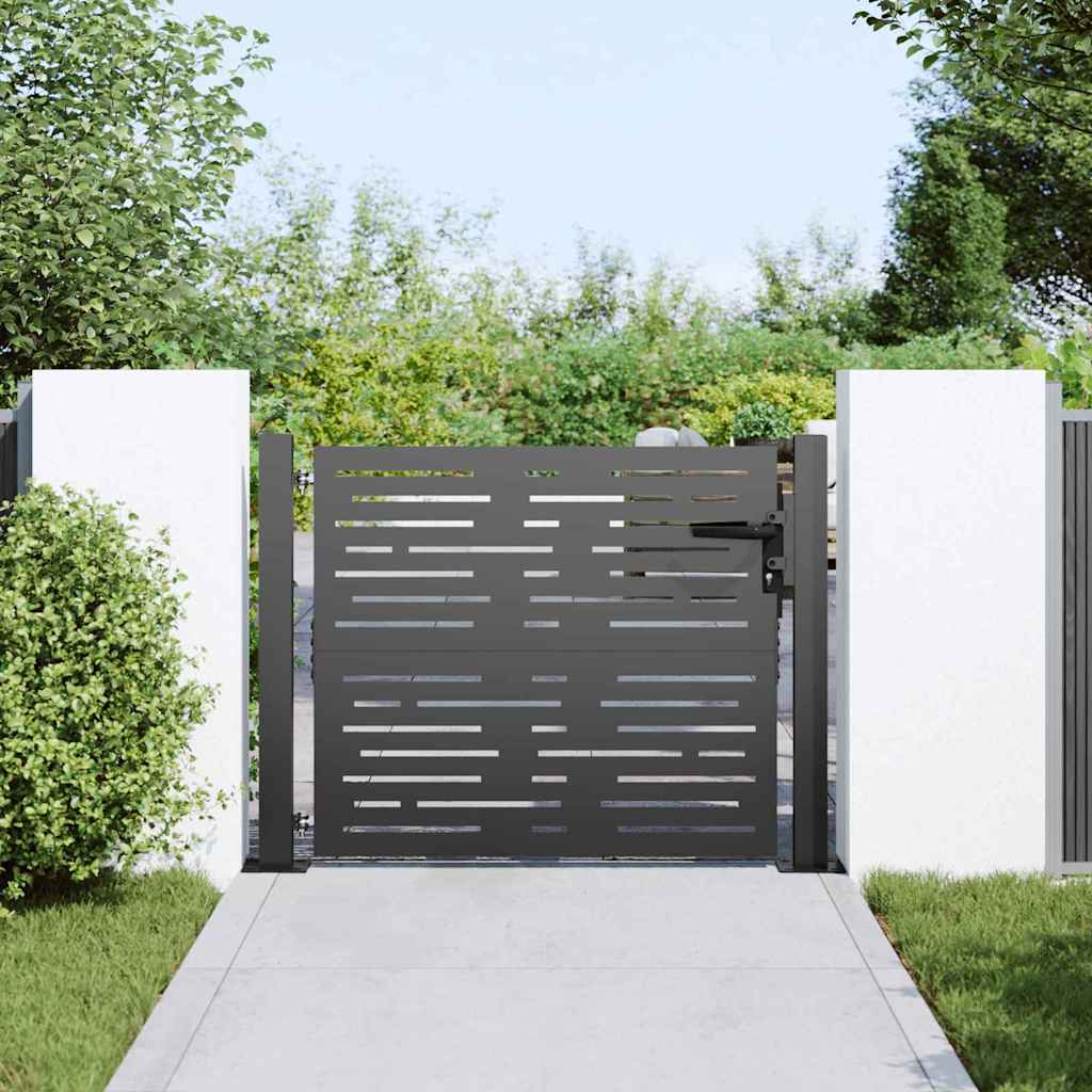 vidaXL Brama ogrodowa Czarny 110 x 105 cm Stal malowana proszkowo