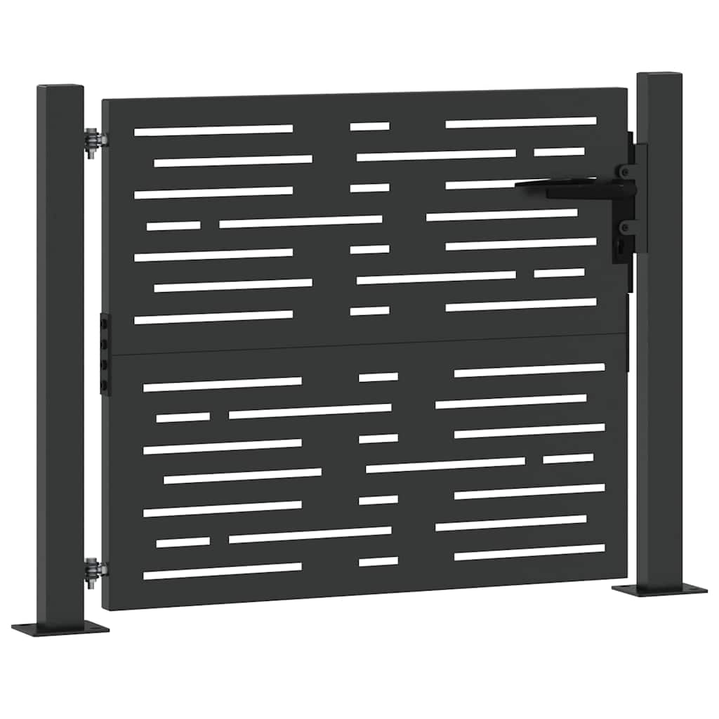 vidaXL Brama ogrodowa Czarny 110 x 105 cm Stal malowana proszkowo