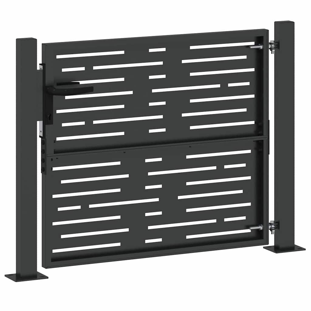 vidaXL Brama ogrodowa Czarny 110 x 105 cm Stal malowana proszkowo