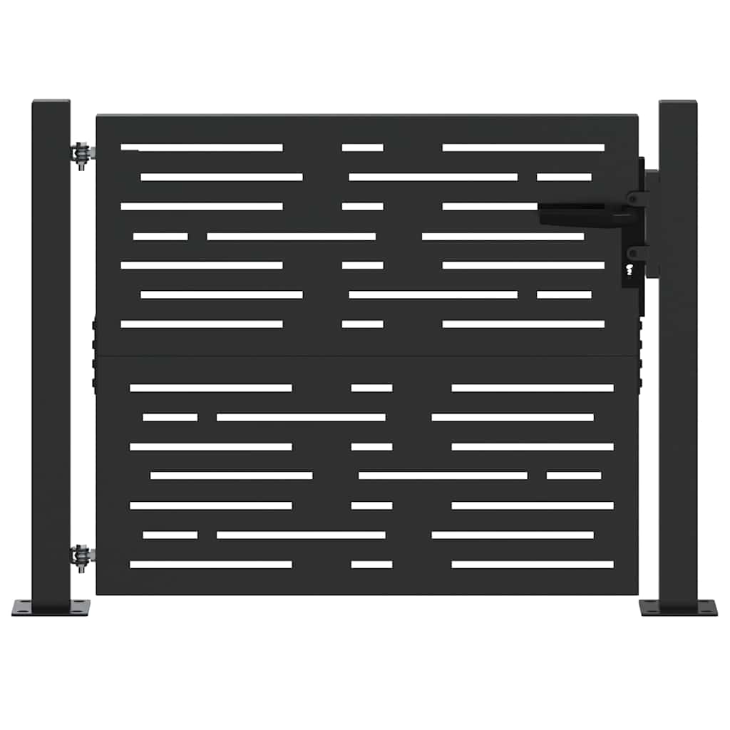vidaXL Brama ogrodowa Czarny 110 x 105 cm Stal malowana proszkowo