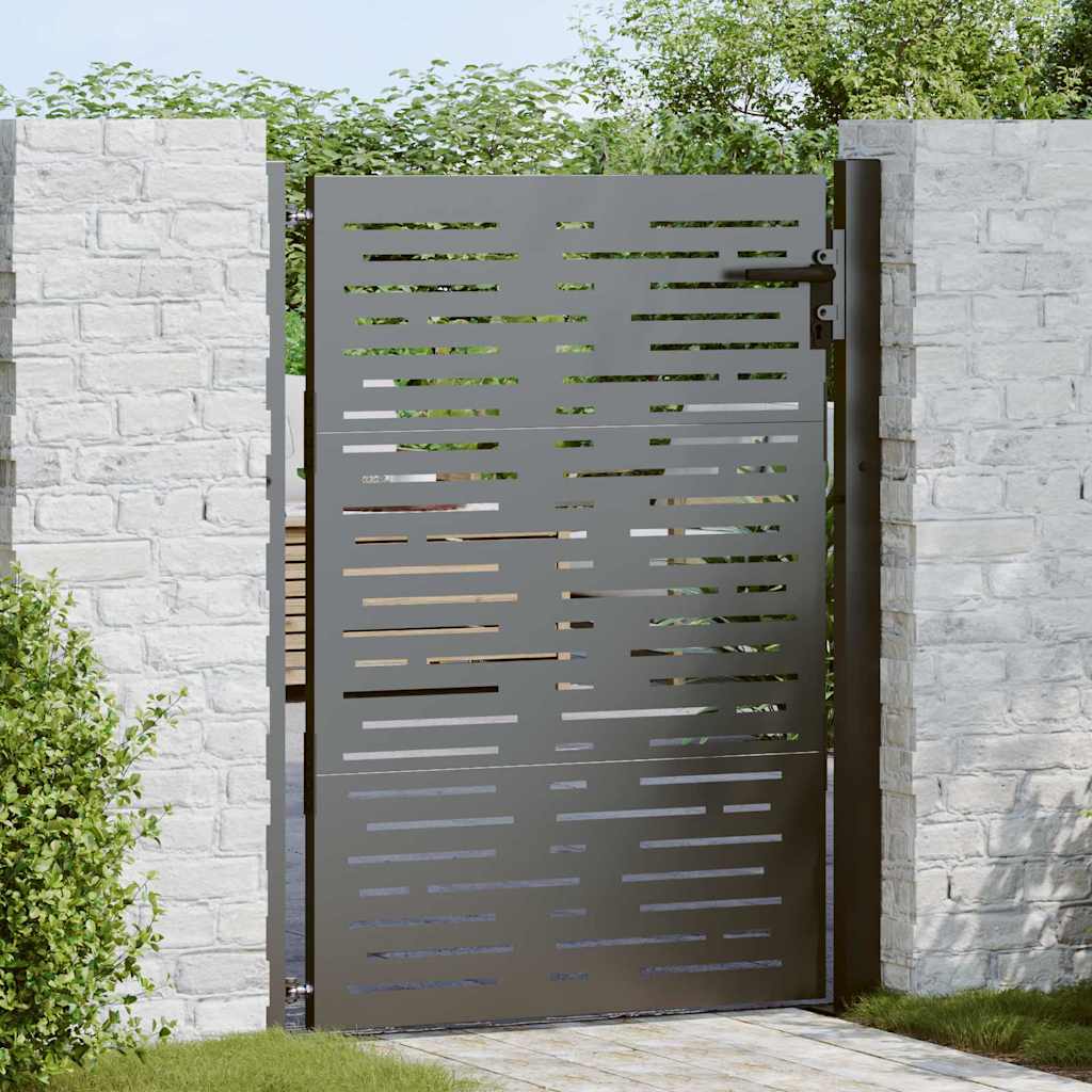 vidaXL Brama ogrodowa Czarny 110 x 155 cm Stal malowana proszkowo