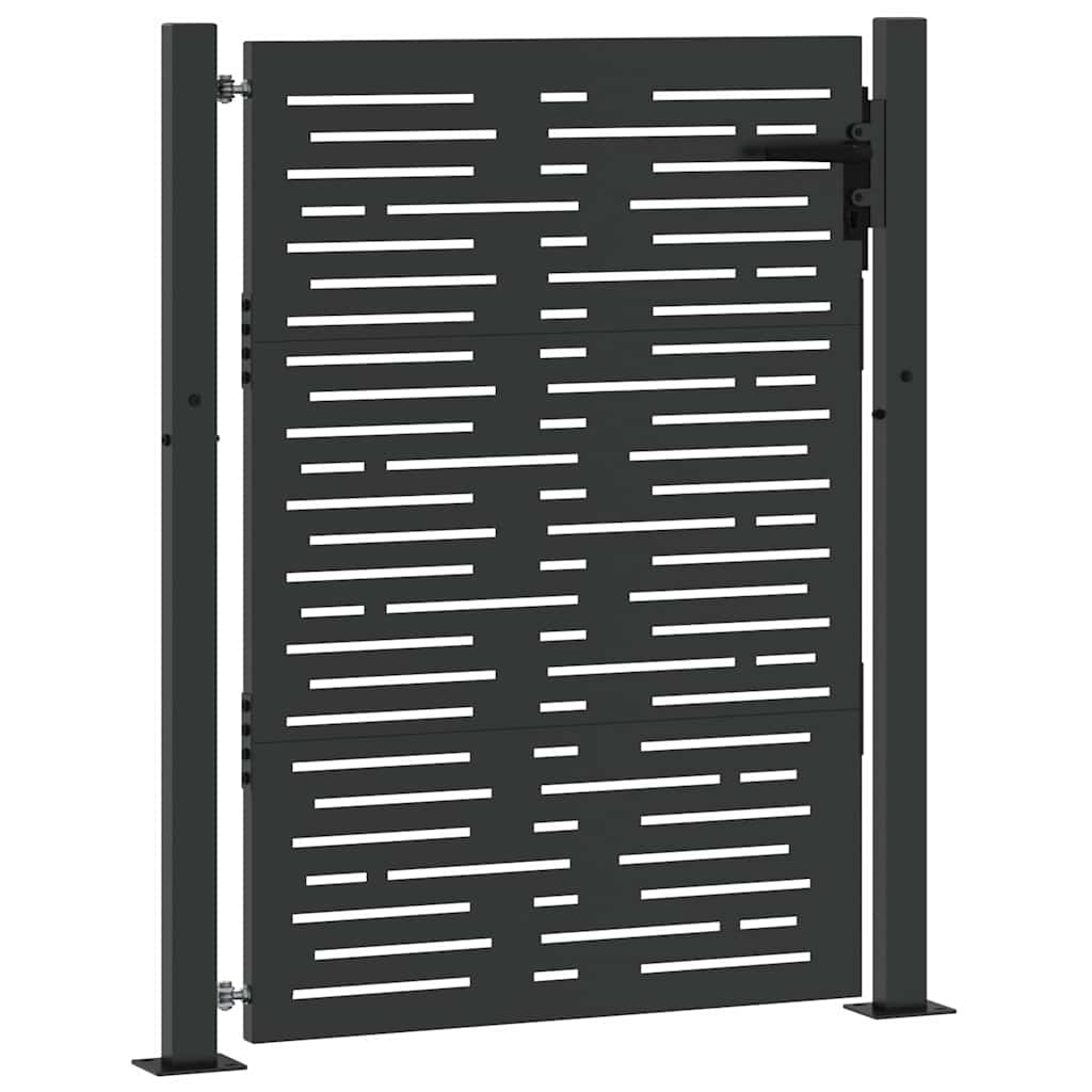 vidaXL Brama ogrodowa Czarny 110 x 155 cm Stal malowana proszkowo