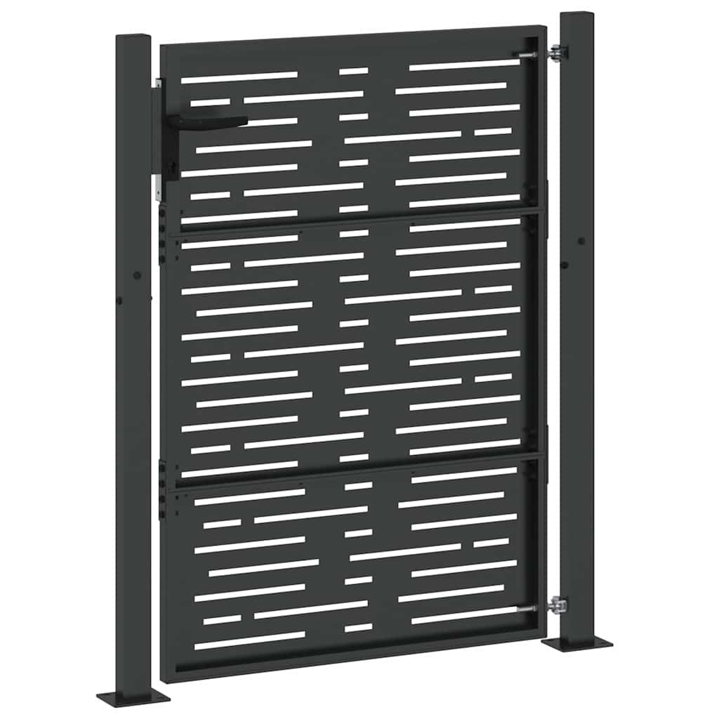 vidaXL Brama ogrodowa Czarny 110 x 155 cm Stal malowana proszkowo