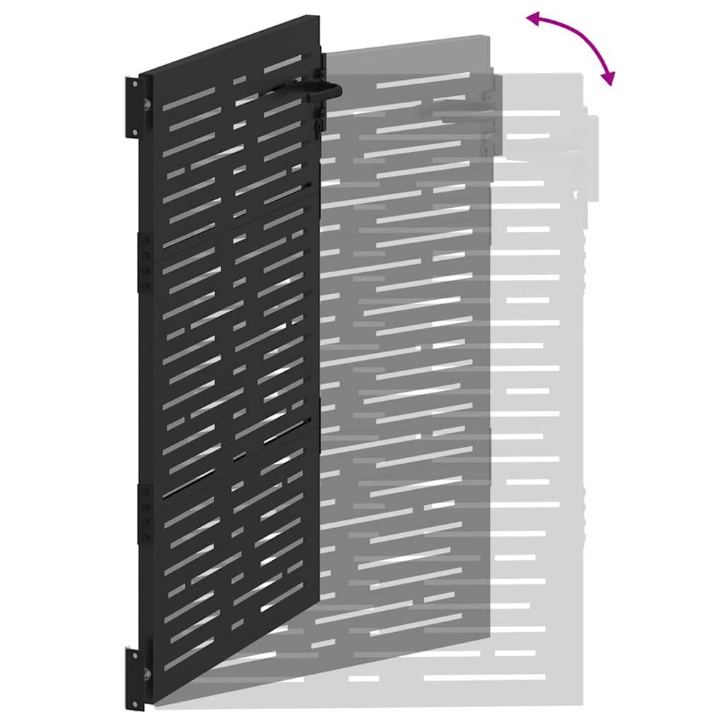 vidaXL Brama ogrodowa Czarny 110 x 155 cm Stal malowana proszkowo