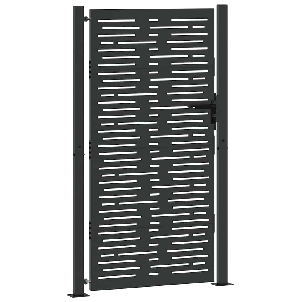 vidaXL Brama ogrodowa Czarny 110 x 180 cm Stal malowana proszkowo